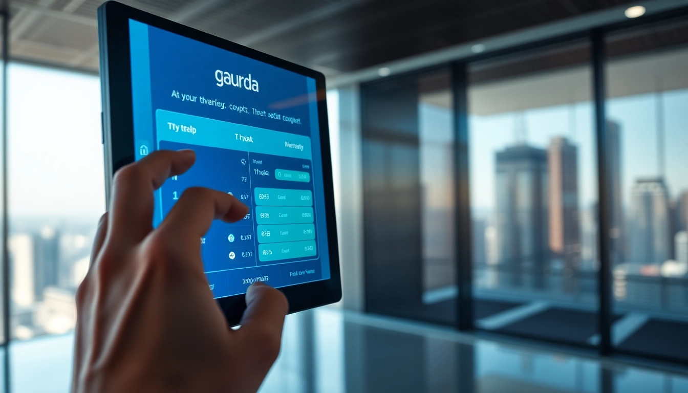 Using the gaurda wallet interface for secure cryptocurrency management.